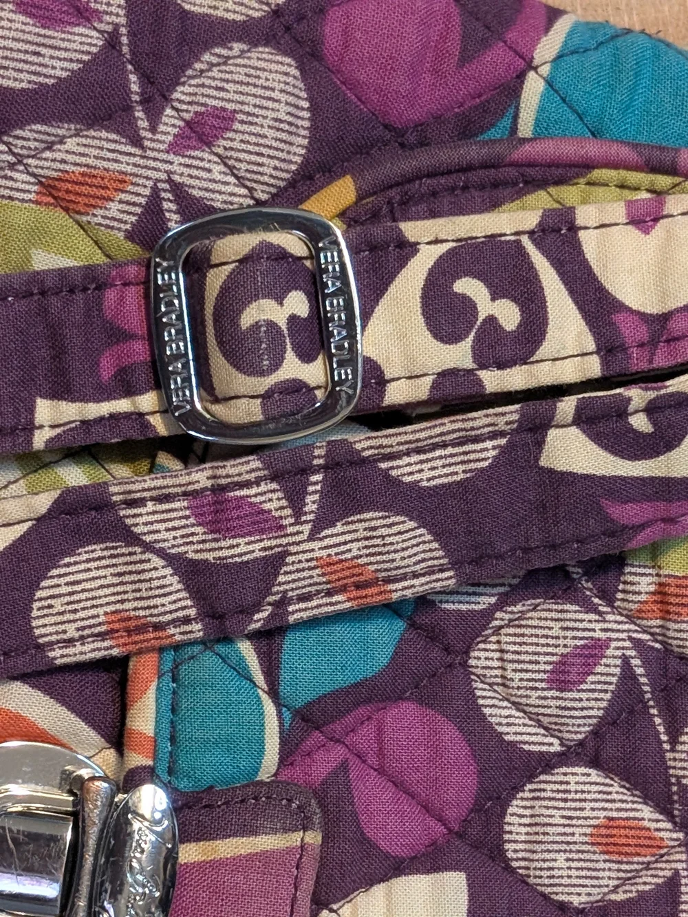 Vera Bradley Purple Quilted Floral Crossbody with Multicolor Accents